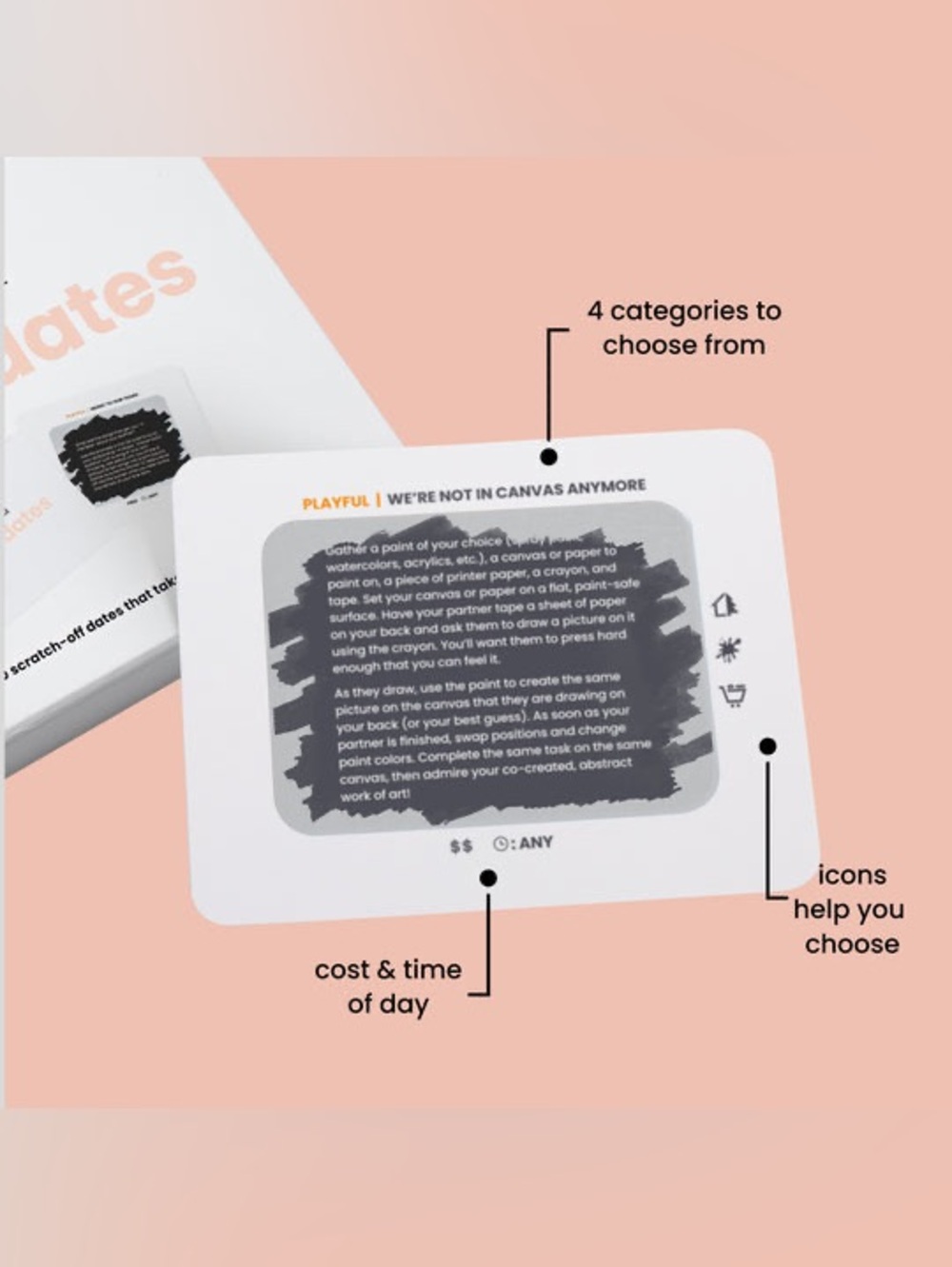30 Quick Dates Scratch-Off Challenge Cards - White & Black - Picture 5 of 5